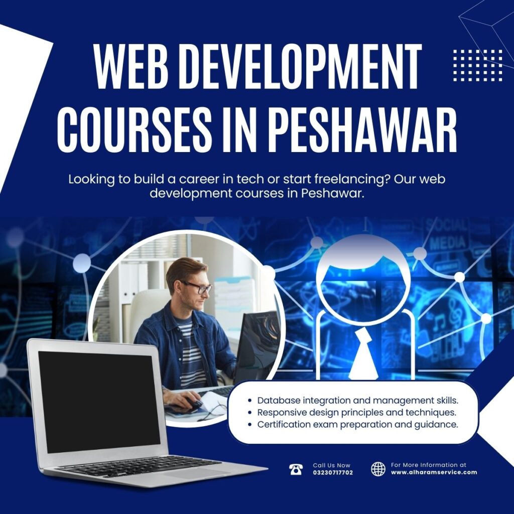 Blue and White Modern Web Development Courses